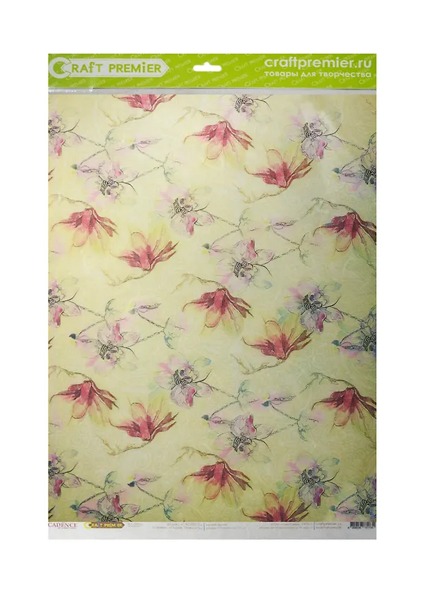 Рисовая бумага для декупажа Craft Premier Весенняя акварель (CP01154) (А3) (25г/м) (упаковка) 2502504 — 1