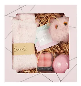 Подарочный набор Pink Dream (свеча, бомбочка, носочки, брелочек,открытка) (19х18) (12-Guangfa-P9)