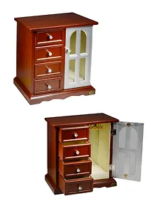 Шкатулка для ювелирных украшений Шкафчик черно-белый (24х13х26) (186-139)