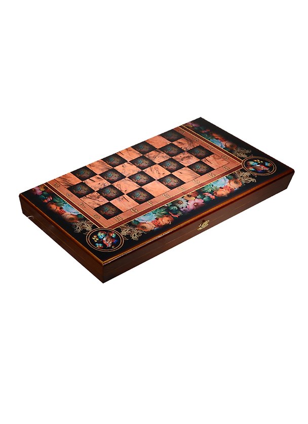 Набор настольных игр Цветы (шахматы, шашки, нарды) (50х50) (sh-010) (123-049) 2523858 — 1
