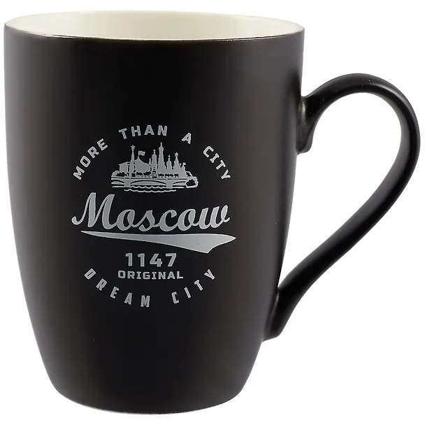 Кружка фарфор матовая Москва. Эмблема, черная (065-7-BL-19-27) 2733501 — 1