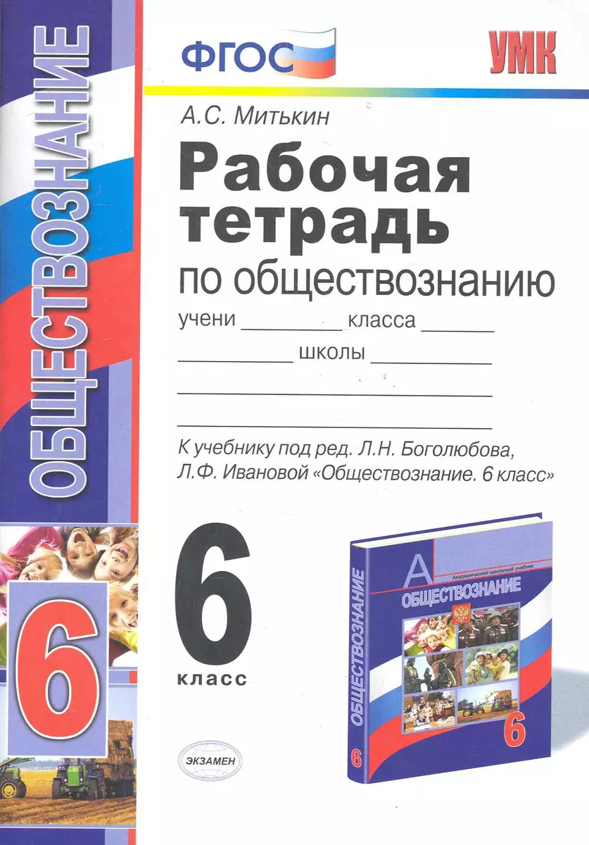 Рабочая тетрадь по обществознанию. 6 класс. К учебнику под редакцией Л.Н.  Боголюбова, Л.Ф. Ивановой. ФГОС. 15-е изд. (Александр Митькин) - купить  книгу с доставкой в интернет-магазине «Читай-город». ISBN: 978-5-377-15385-6