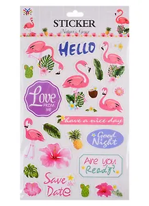 Стикеры бумажные  Фламинго