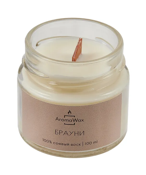 Свеча ароматическая в стеклянной баночке Брауни (100 мл) (AromaWax) 3101150 — 2