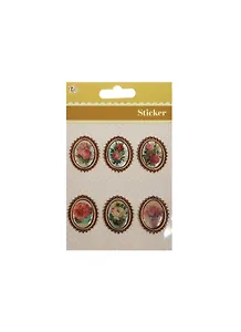 Наклейки в металл оправе для скрапа Овальные (Br-7) (11034607) (6шт) (упаковка)