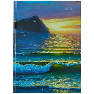 Книга для записей А4 160л кл. "Волны на закате" 7БЦ, глянц.ламинация