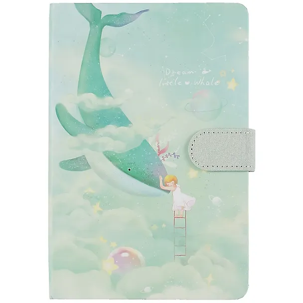 Блокнот с магнитной застежкой Девочка и Кит Dream little whale (224стр) (13х19) 2869478 — 5