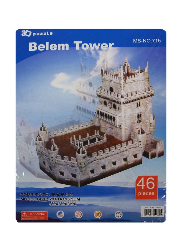 Пазл 3D башня Belem (715) (11052502) (46 дет.) (21х14х16,5см) (упаковка) 2476231 — 1