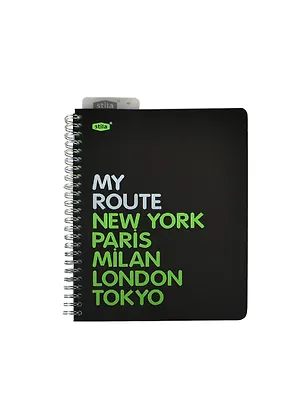 Тетрадь в клетку Stila, My Route, 96 листов, черно-зеленая 230011