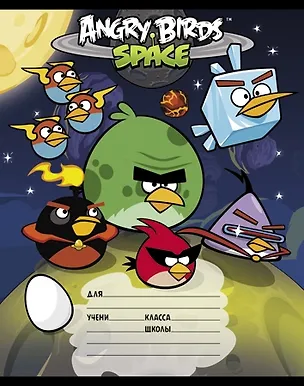 Тетрадь в линейку "Angry Birds. Space", 12 листов, в ассортименте 227336