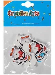 Пуговицы деревянные Пингвины (10шт) (11-24067-L13)