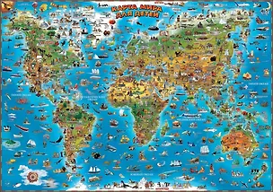 Книга Гео-Трейд Карта Мира д/детей 137*97см ламинирован. ()