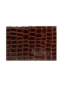 Обложка для паспорта нат.кожа Croc темно-коричн, тип 2, Спейс