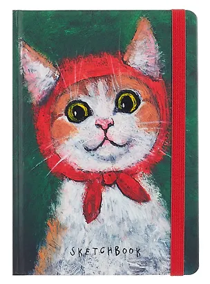 Скетчбук А5 80л "КОТИК" 100г/м2, тв.обложка, выб.лак, резинка, мат.ламинация 3099345