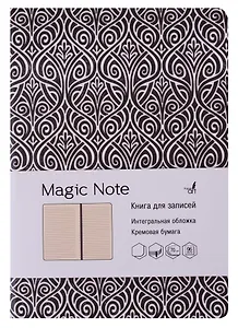 Книга для записей А5 96л лин. "Magic Note. Серый" иск.кожа, интегр.обл., термотиснение, тонир.блок, ляссе, инд.уп.