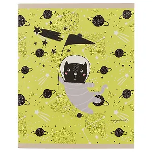 Тетрадь в клетку Unnika, "Кото-космос", 48 листов, в ассортименте