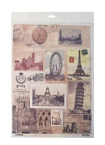 Рисовая бумага для декупажа Города 28,2х38,4см. CP04297