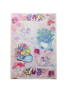 Рисовая бумага для декупажа Craft Premier, A3, 25г/м, Любимые фиалки