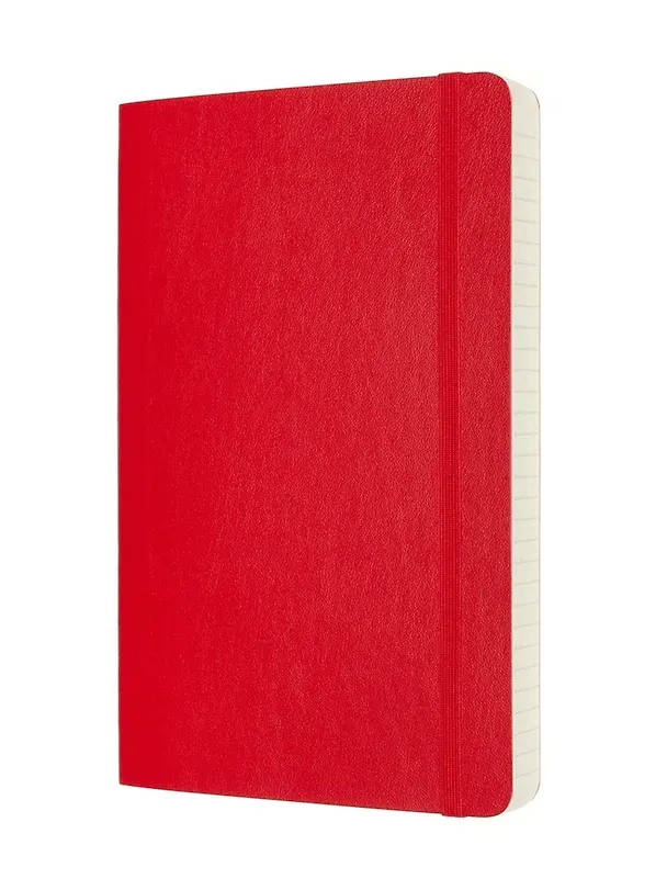 Книга для записей А5, 200 листов в линейку "Classic Soft Expanded Large", мягкая обложка, красный, резинка, 2 ляссе, Moleskine 255755 — 4