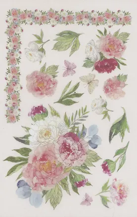 Рисовая бумага для декупажа "Пионы" 2924042