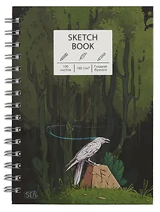 Скетчбук А5 100л "Хранитель рун" белый офсет, 100г/м2, евроспираль