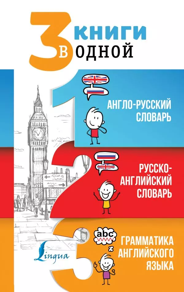 3 книги в одной: Англо-русский словарь. Русско-английский словарь. Грамматика английского языка