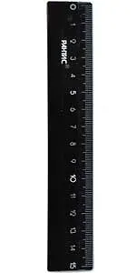 Линейка 15 см пластиковая черная РЛЧ15