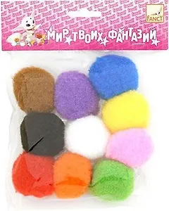 ACTION! Fancy Помпоны d=4 см, 10 шт, в блист. FD020011