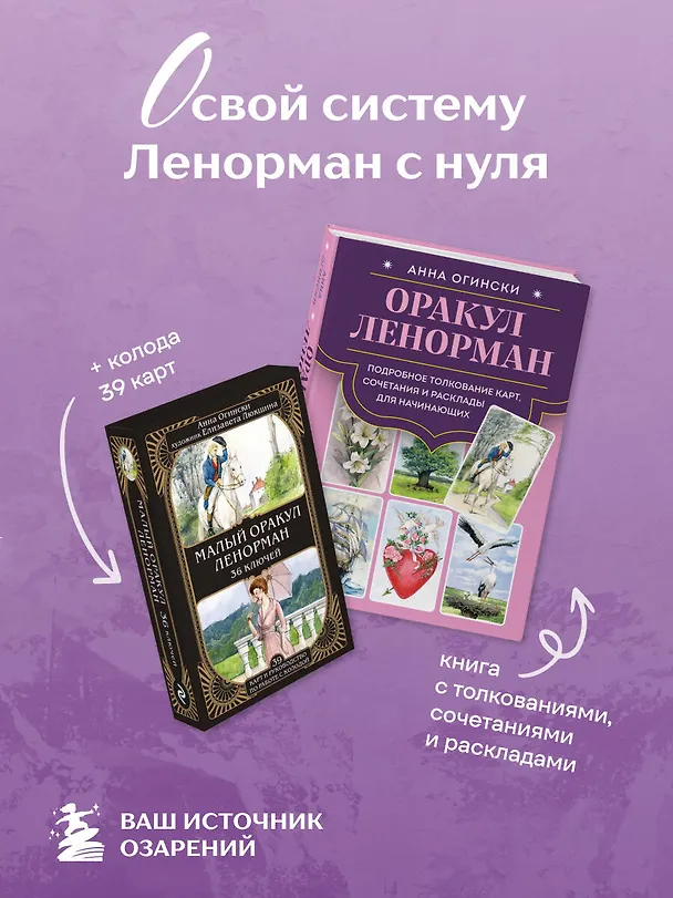 Книга Комплект: Оракул Ленорман. Подробное толкование карт, сочетания и расклады для начинающих + Малый оракул Ленорман. 36 ключей (39 карт и руководство по работе с колодой) (Анна Огински) — 5