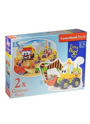 Пазлы 9+15 B-020065 Стройка (Castorland) (3+) (коробка) 2492242