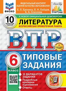 Всероссийская проверочная работа. Литература: 6 класс: 10 вариантов. Типовые задания. ФГОС НОВЫЙ