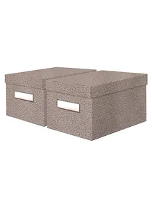 Короб S "BASIC" 15*18*27см, кашированный трехслойный гофро картон. Набор 2 шт.