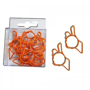 Набор скрепок Hand sign, оранжевый (12шт) (DM0007) 2372267