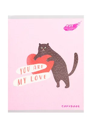 Тетрадь в клетку Listoff, "DIY Collection. Игривый кот", 96 листов, в ассортименте 257896