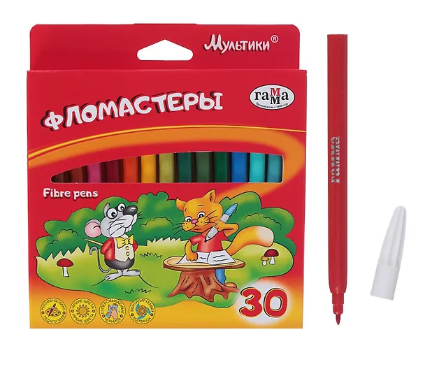 Фломастеры «Мультики» ГАММА, 30 цветов 255782 — 3