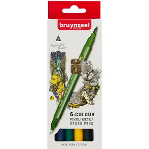 Линеры двусторонние 06цв "Brushpen Нью-Йорк"