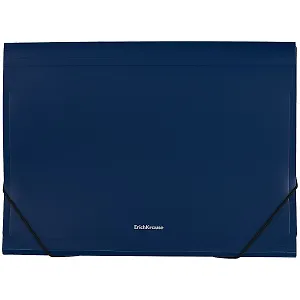 Папка на резинке А4 12отд. "Matt Classic" пластик, синий, Erich Krause