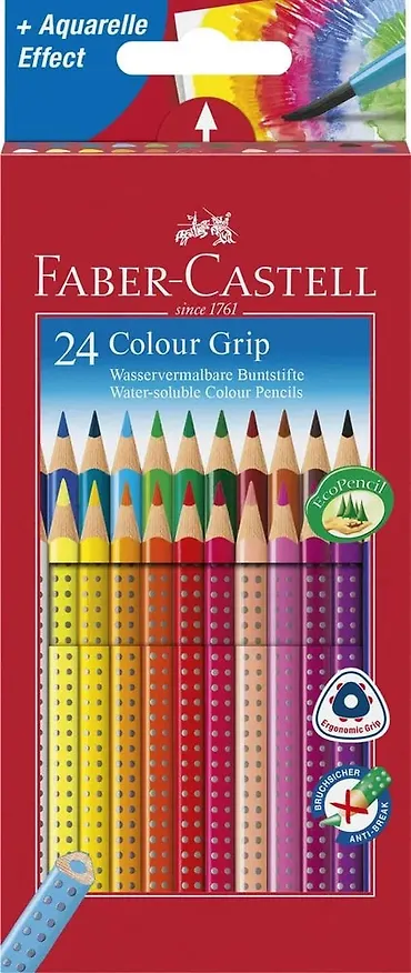 Карандаши цветные Faber-Castell, Colour Grip, акварельные 24 цвета 214969 — 2