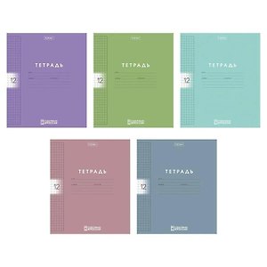 Тетрадь 12л кл. "Color Set" пласт.обл., ассорти
