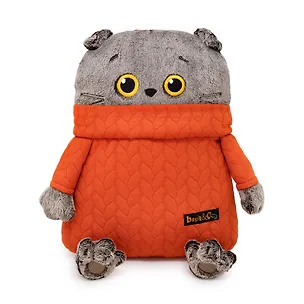 Мягкая игрушка Кот-подушка в свитере (с косами) (Kp34-251) 3123626