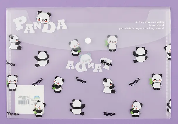Папка -конверт «Panda» А4 на кнопке, в ассортименте 3039424 — 4