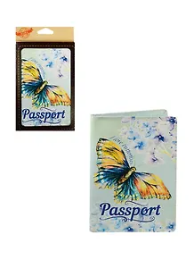 Обложка для паспорта кожа Бабочка радужная (20131)
