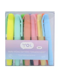 Текстовыделители  мини 12цв "DreamHight",  пвх бокс, Yoi