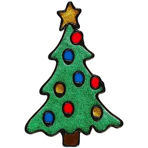 Наклейка новогодняя Елочка (14х9) (глиттер)
