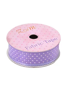 Лента капроновая рисунок горошек шир 2,5см дл 1,8м (313019)