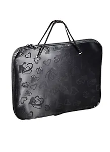 Папка на молнии 240*320мм "Сердечки" ткань жаккард, шнур. ручки, ассорти, Канцбург