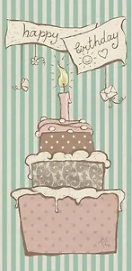 Конверт для денег Торт 8*16см, картон