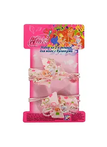 Набор резинок д/волос Winx с бусинками (21508) (2шт) (нежн.-роз.) (упаковка)