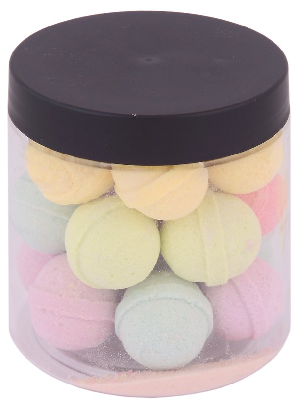Новогодние маленькие бурлящие шарики для ванны Rainbow balls (банка) (300 г) 2951344 — 1