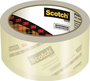 Лента клейкая 48мм*35м упаковочная, кристально-прозр, Scotch 3M 225284